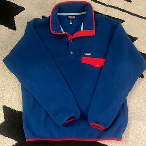 Vintage Men’s Patagonia Blue & Red Fleece Pullover Size Large